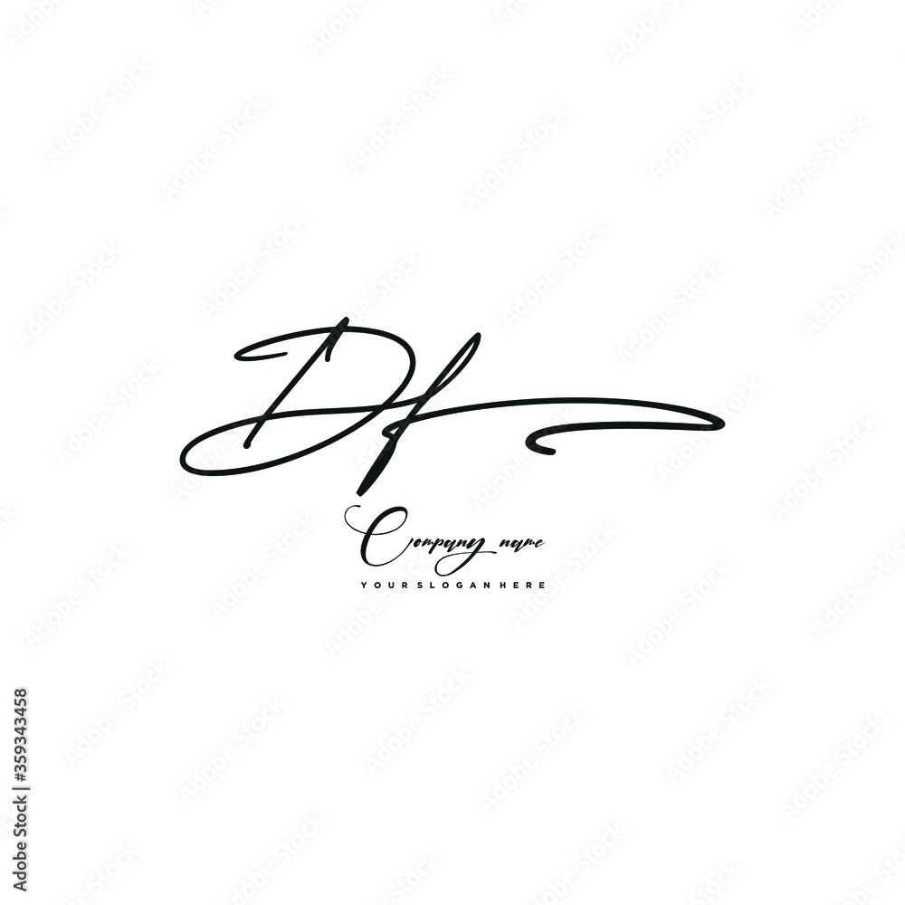 DF initials signature logo. Handwriting logo vector templates. Hand drawn Calligraphy lettering Vector illustration. DF initials signature logo. Handwriting logo vector templates. Hand drawn Calligraphy lettering Vector illustration.