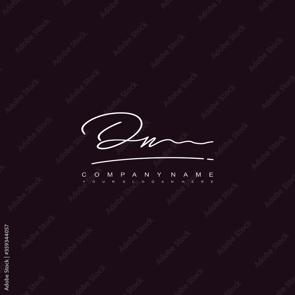 Fototapeta premium DN initials signature logo. Handwriting logo vector templates. Hand drawn Calligraphy lettering Vector illustration.