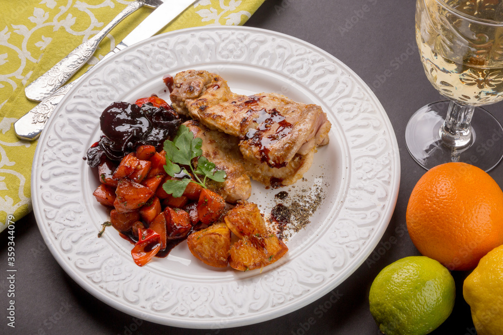 Chicken with orange and vegetables Chicken with orange and vegetables