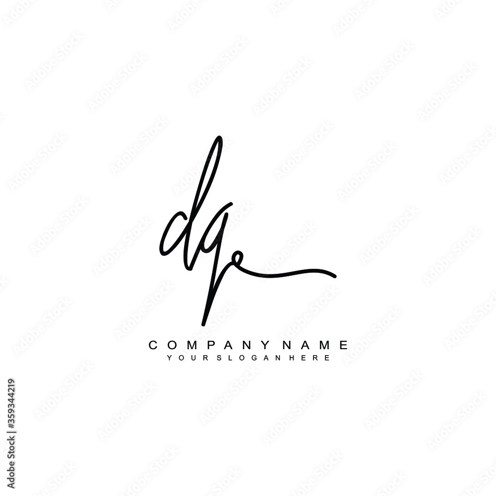 DQ initials signature logo. Handwriting logo vector templates. Hand drawn Calligraphy lettering Vector illustration. DQ initials signature logo. Handwriting logo vector templates. Hand drawn Calligraphy lettering Vector illustration.
