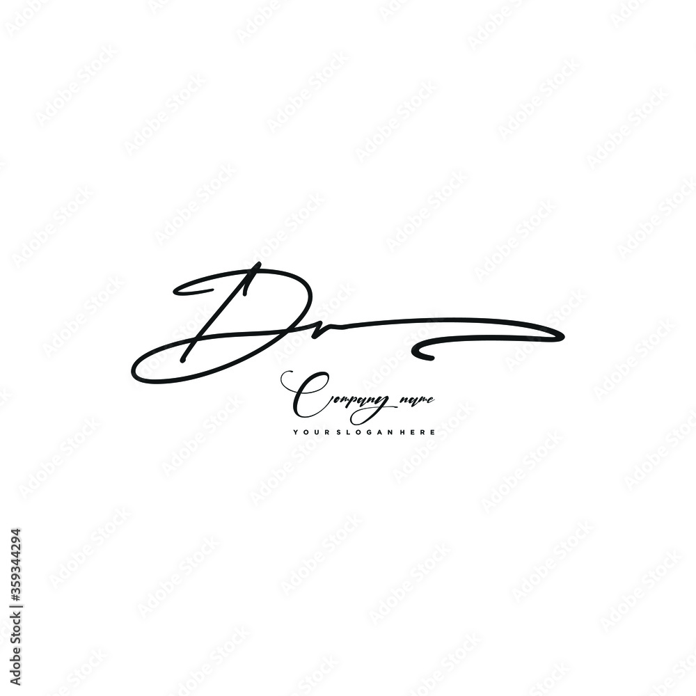 DR initials signature logo. Handwriting logo vector templates. Hand drawn Calligraphy lettering Vector illustration. DR initials signature logo. Handwriting logo vector templates. Hand drawn Calligraphy lettering Vector illustration.