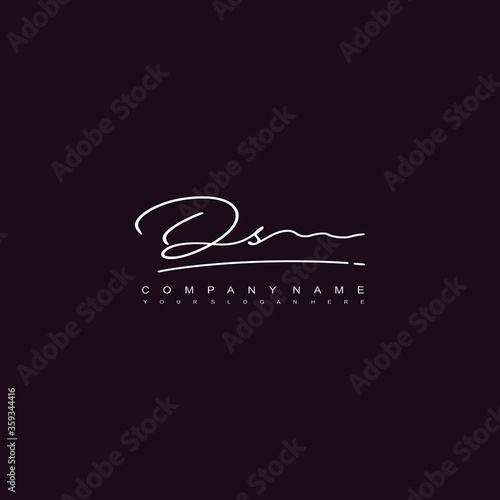 DS initials signature logo. Handwriting logo vector templates. Hand drawn Calligraphy lettering Vector illustration.