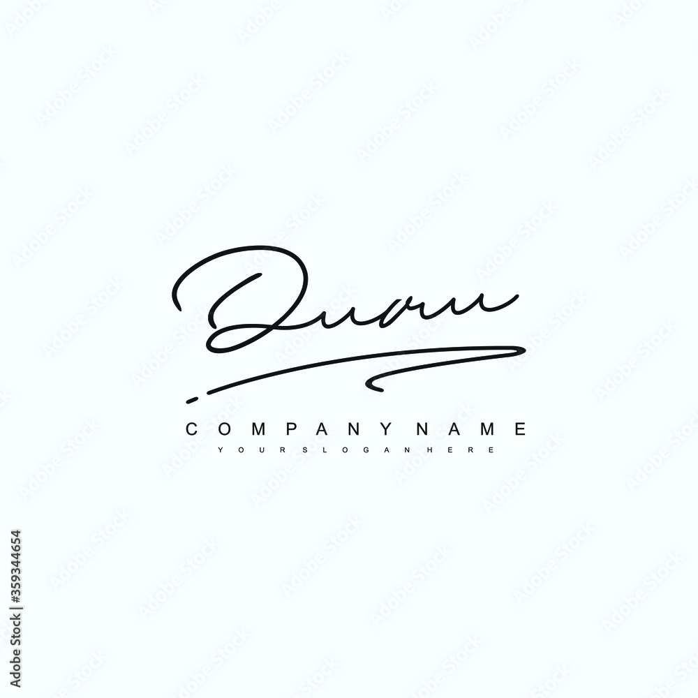 Obraz premium DV initials signature logo. Handwriting logo vector templates. Hand drawn Calligraphy lettering Vector illustration.