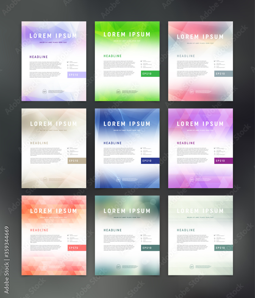 Vector flyer design template collection, page layout set Vector flyer design template collection, page layout set