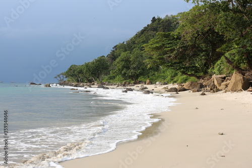 Beautiful Beach and Waves at Sunda Strait