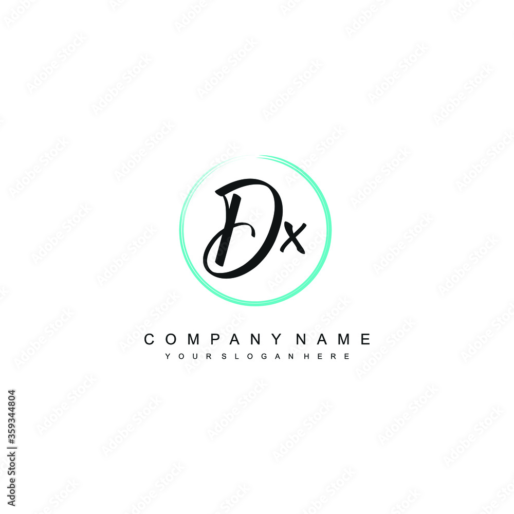 DX initials signature logo. Handwriting logo vector templates. Hand drawn Calligraphy lettering Vector illustration.