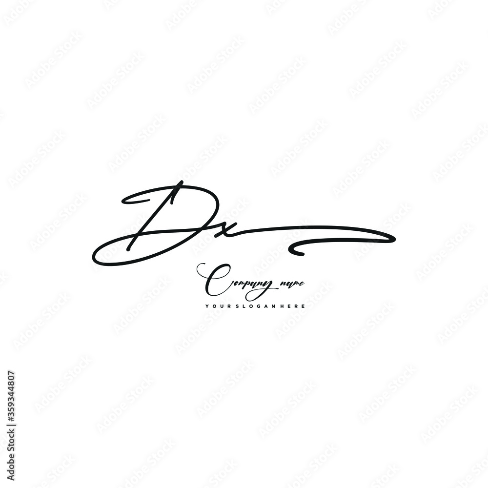 DX initials signature logo. Handwriting logo vector templates. Hand drawn Calligraphy lettering Vector illustration. DX initials signature logo. Handwriting logo vector templates. Hand drawn Calligraphy lettering Vector illustration.