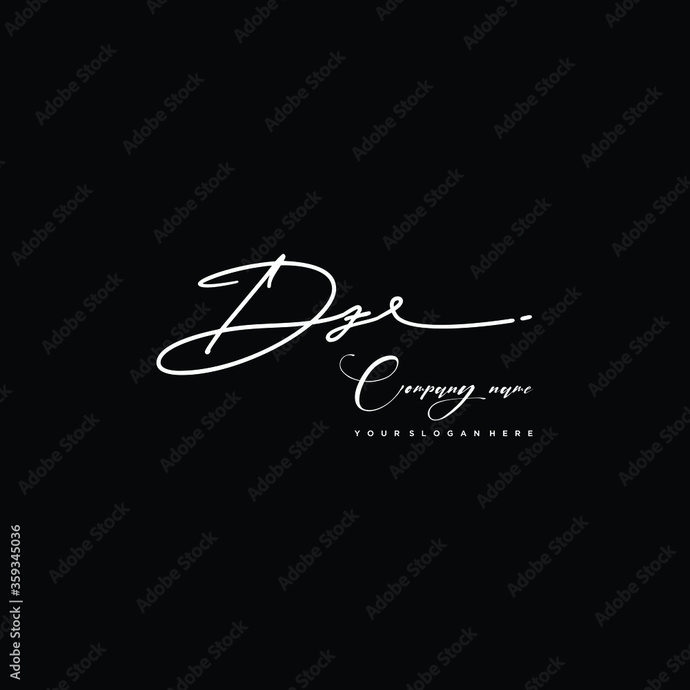 DZ initials signature logo. Handwriting logo vector templates. Hand drawn Calligraphy lettering Vector illustration.