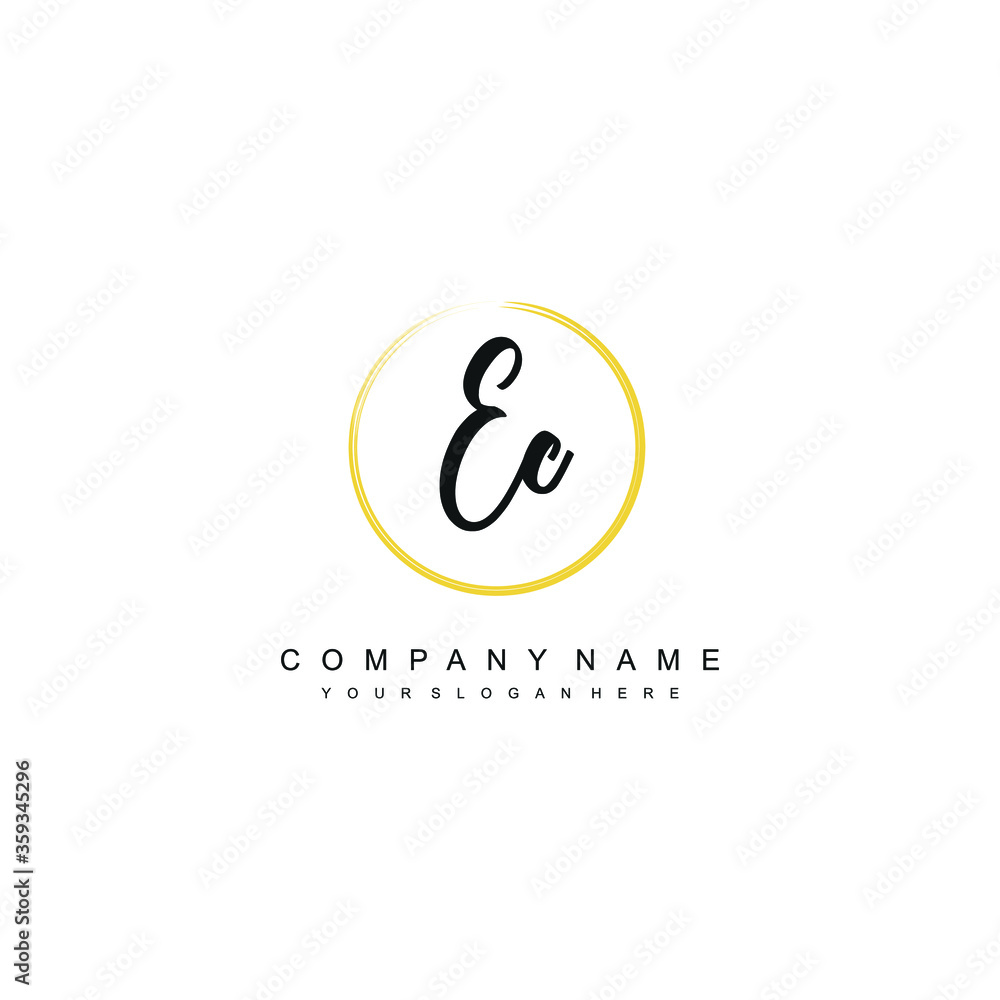 EC initials signature logo. Handwriting logo vector templates. Hand drawn Calligraphy lettering Vector illustration. EC initials signature logo. Handwriting logo vector templates. Hand drawn Calligraphy lettering Vector illustration.