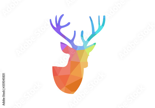 Hunting club logo with deer head concept vector illustration