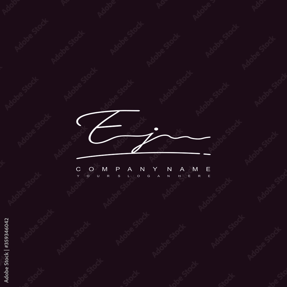 EJ initials signature logo. Handwriting logo vector templates. Hand drawn Calligraphy lettering Vector illustration. EJ initials signature logo. Handwriting logo vector templates. Hand drawn Calligraphy lettering Vector illustration.