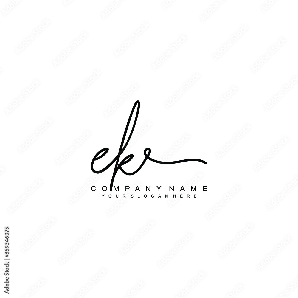 EK initials signature logo. Handwriting logo vector templates. Hand drawn Calligraphy lettering Vector illustration. EK initials signature logo. Handwriting logo vector templates. Hand drawn Calligraphy lettering Vector illustration.
