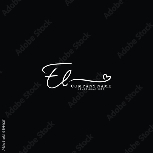 EL initials signature logo. Handwriting logo vector templates. Hand drawn Calligraphy lettering Vector illustration.