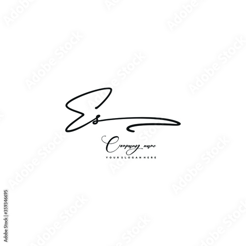 ES initials signature logo. Handwriting logo vector templates. Hand drawn Calligraphy lettering Vector illustration.