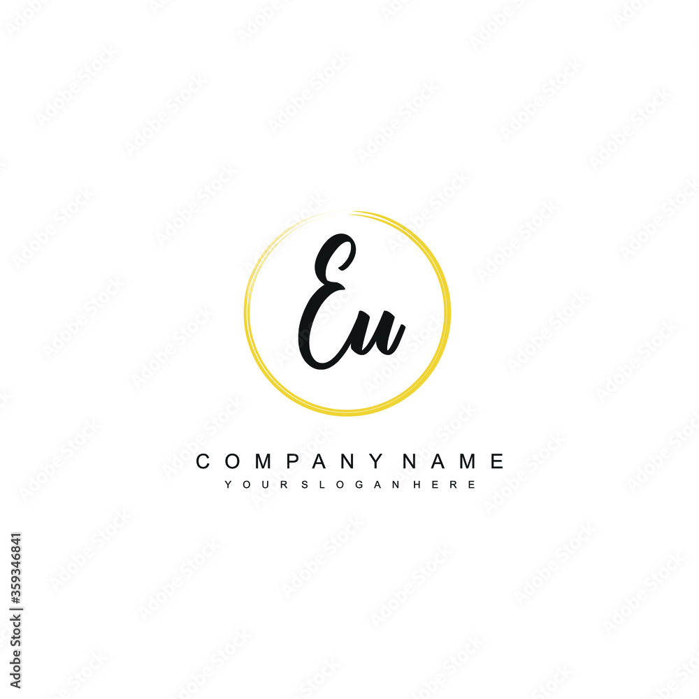 EU initials signature logo. Handwriting logo vector templates. Hand drawn Calligraphy lettering Vector illustration. EU initials signature logo. Handwriting logo vector templates. Hand drawn Calligraphy lettering Vector illustration.