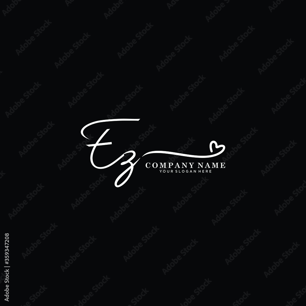 EZ initials signature logo. Handwriting logo vector templates. Hand drawn Calligraphy lettering Vector illustration. EZ initials signature logo. Handwriting logo vector templates. Hand drawn Calligraphy lettering Vector illustration.