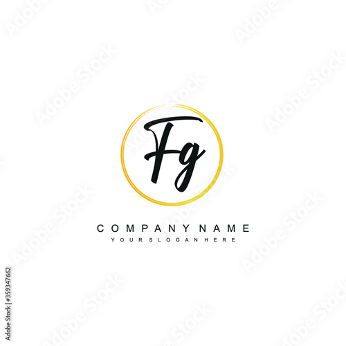 FG initials signature logo. Handwriting logo vector templates. Hand drawn Calligraphy lettering Vector illustration.