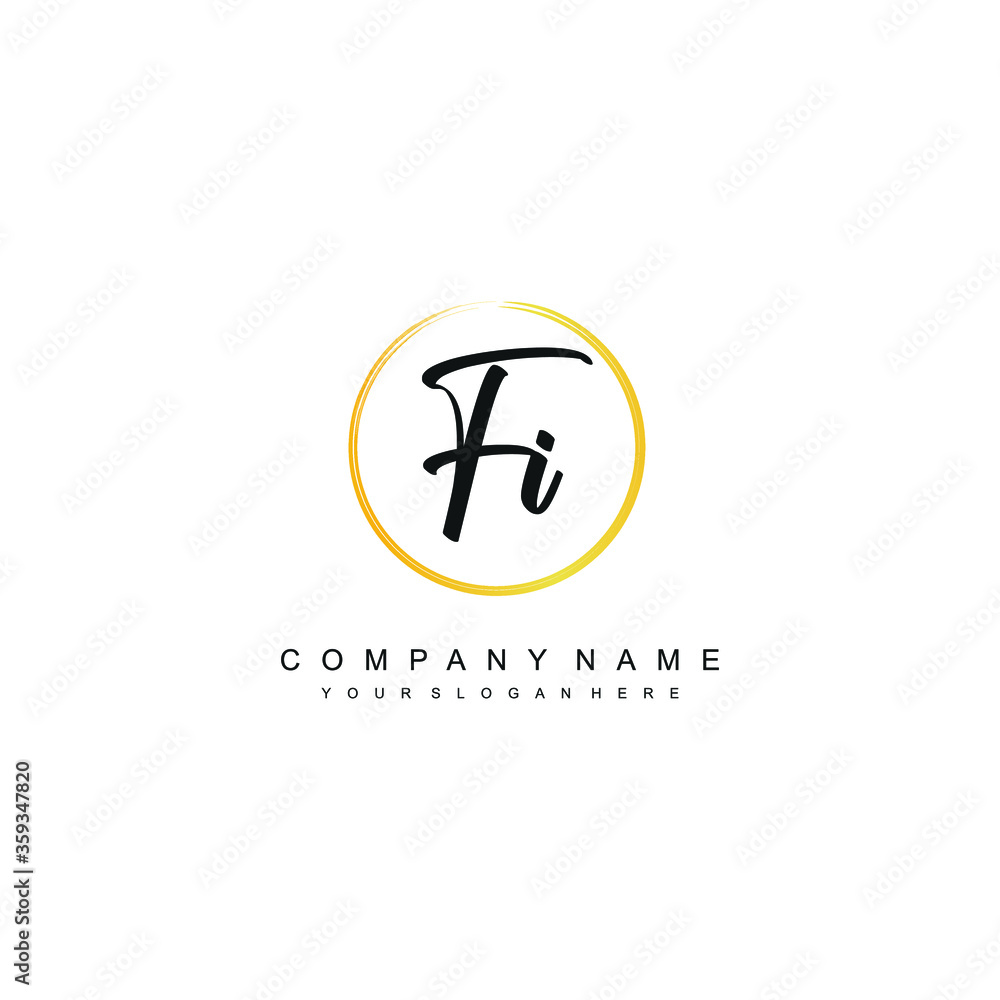 FI initials signature logo. Handwriting logo vector templates. Hand drawn Calligraphy lettering Vector illustration.