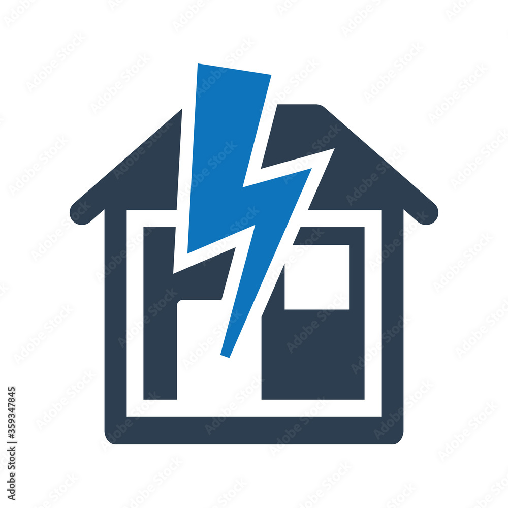 Home thunderstorm icon. Thunderbolt icon Home thunderstorm icon. Thunderbolt icon