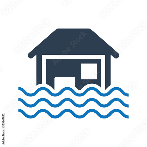 Home flooding icon. Flood Icon