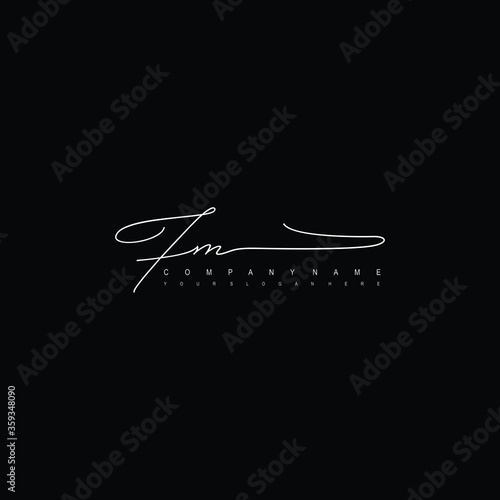FM initials signature logo. Handwriting logo vector templates. Hand drawn Calligraphy lettering Vector illustration.