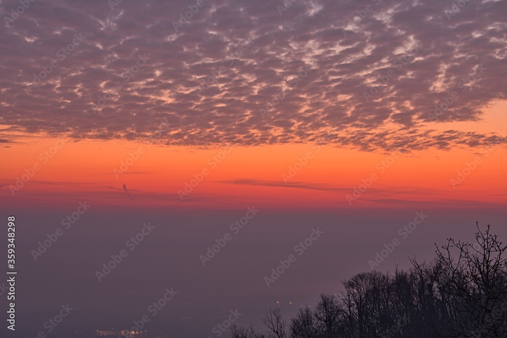 sunrise seen from the Euganean hills
