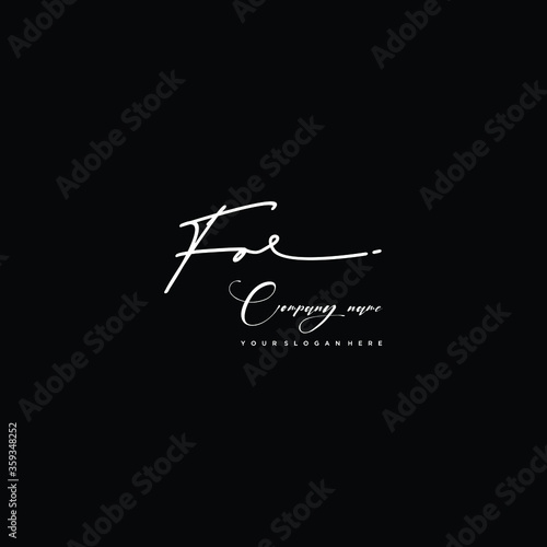 FO initials signature logo. Handwriting logo vector templates. Hand drawn Calligraphy lettering Vector illustration.