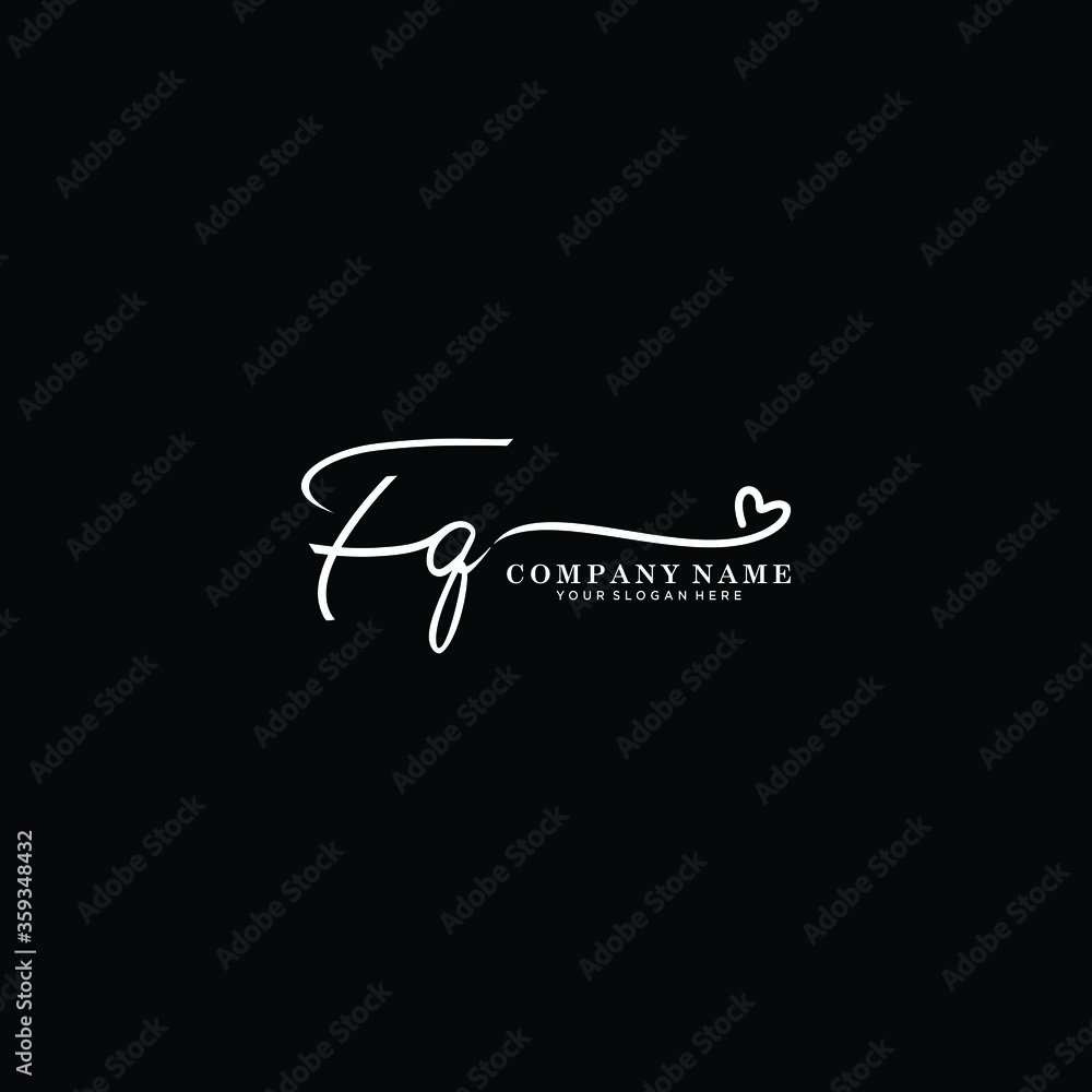FQ initials signature logo. Handwriting logo vector templates. Hand drawn Calligraphy lettering Vector illustration. FQ initials signature logo. Handwriting logo vector templates. Hand drawn Calligraphy lettering Vector illustration.
