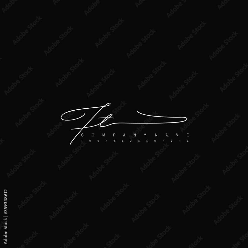 FT initials signature logo. Handwriting logo vector templates. Hand drawn Calligraphy lettering Vector illustration. FT initials signature logo. Handwriting logo vector templates. Hand drawn Calligraphy lettering Vector illustration.