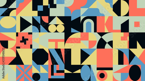 Geometric Distress Brutalist Pattern Artwork Design Composition