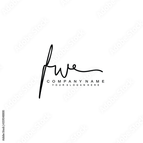 FW initials signature logo. Handwriting logo vector templates. Hand drawn Calligraphy lettering Vector illustration.