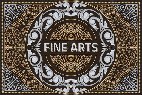 Vintage decorative ornate label design