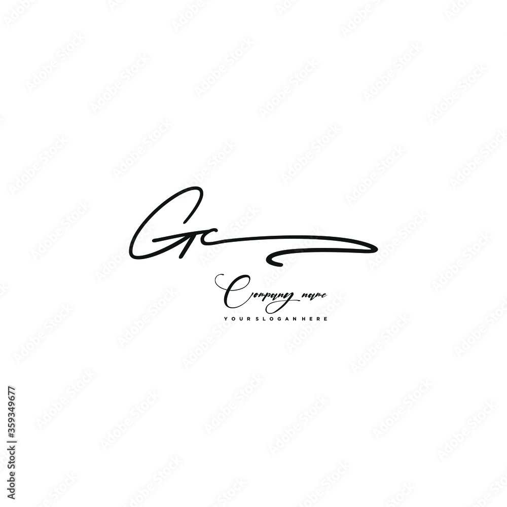 GC initials signature logo. Handwriting logo vector templates. Hand ...
