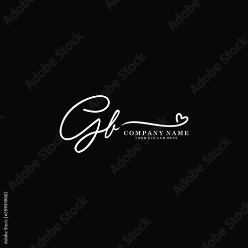 GB initials signature logo. Handwriting logo vector templates. Hand drawn Calligraphy lettering Vector illustration.