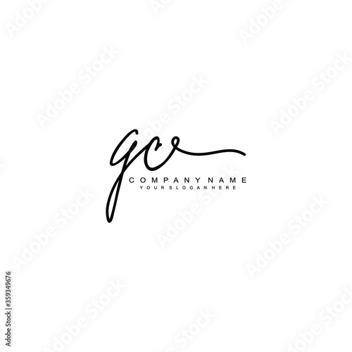 GC initials signature logo. Handwriting logo vector templates. Hand drawn Calligraphy lettering Vector illustration.