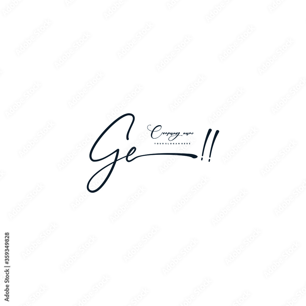 GE initials signature logo. Handwriting logo vector templates. Hand drawn Calligraphy lettering Vector illustration.
GE initials signature logo. Handwriting logo vector templates. Hand drawn Calligraphy lettering Vector illustration.
