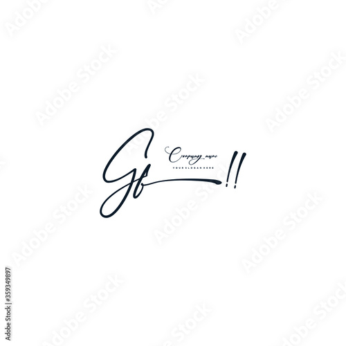 GF initials signature logo. Handwriting logo vector templates. Hand drawn Calligraphy lettering Vector illustration.
