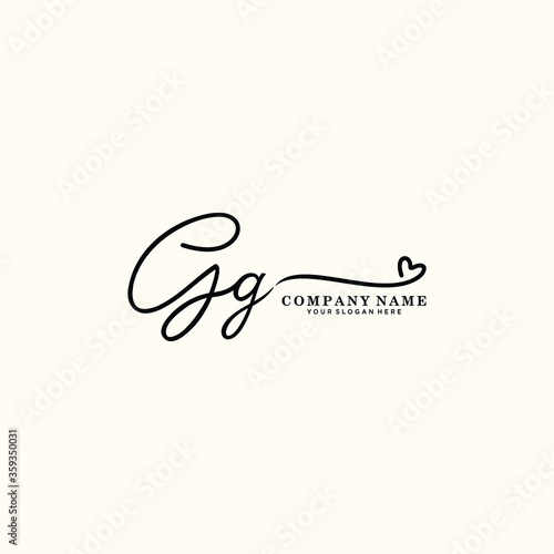 GG initials signature logo. Handwriting logo vector templates. Hand drawn Calligraphy lettering Vector illustration.

