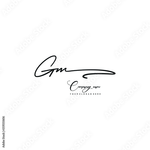 GM initials signature logo. Handwriting logo vector templates. Hand drawn Calligraphy lettering Vector illustration.