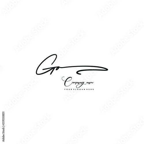 GO initials signature logo. Handwriting logo vector templates. Hand drawn Calligraphy lettering Vector illustration.