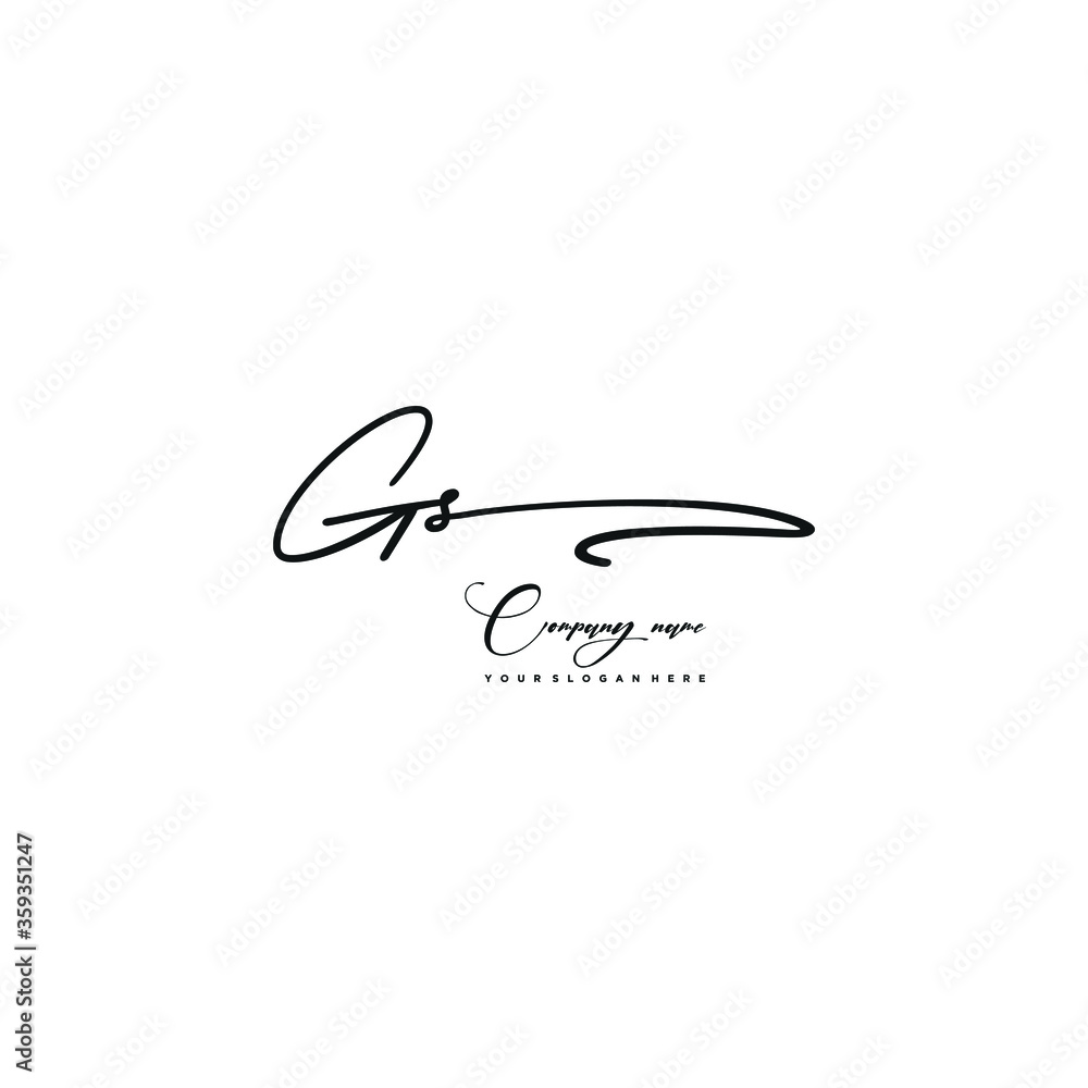 GS initials signature logo. Handwriting logo vector templates. Hand drawn Calligraphy lettering Vector illustration. GS initials signature logo. Handwriting logo vector templates. Hand drawn Calligraphy lettering Vector illustration.
