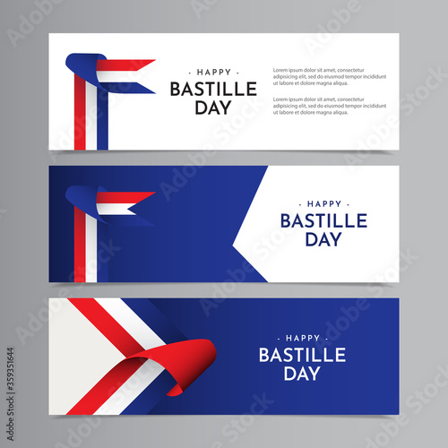 Fototapet Happy Bastille Day Celebration Vector Template Design Illustration