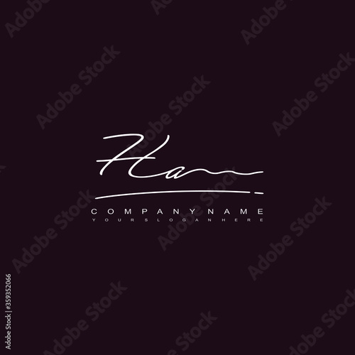 HA initials signature logo. Handwriting logo vector templates. Hand drawn Calligraphy lettering Vector illustration.