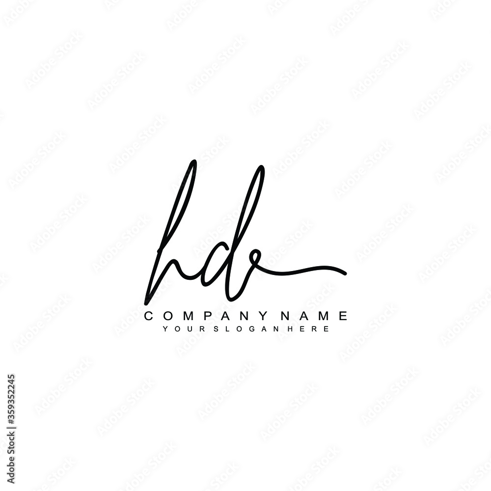 HD initials signature logo. Handwriting logo vector templates. Hand drawn Calligraphy lettering Vector illustration. HD initials signature logo. Handwriting logo vector templates. Hand drawn Calligraphy lettering Vector illustration.