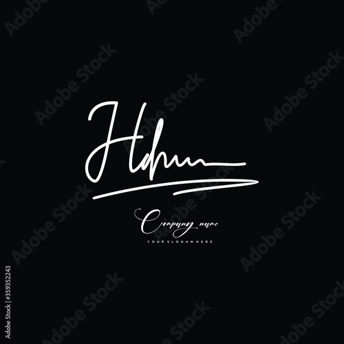 HD initials signature logo. Handwriting logo vector templates. Hand drawn Calligraphy lettering Vector illustration.