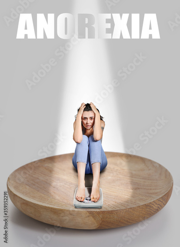 Small woman with weight sca...