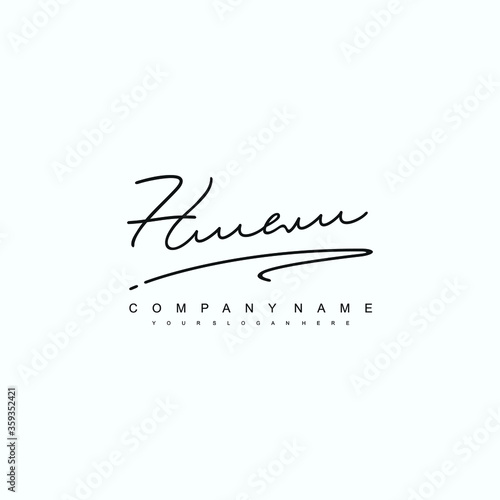 HE initials signature logo. Handwriting logo vector templates. Hand drawn Calligraphy lettering Vector illustration.