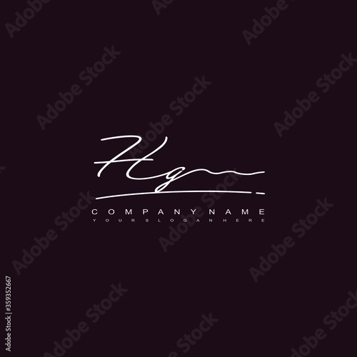 HG initials signature logo. Handwriting logo vector templates. Hand drawn Calligraphy lettering Vector illustration.