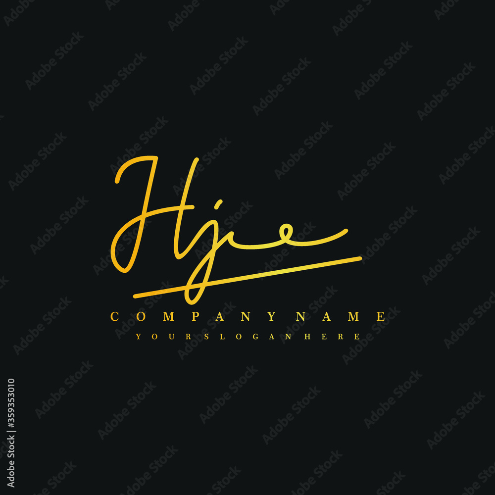 HJ initials signature logo. Handwriting logo vector templates. Hand drawn Calligraphy lettering Vector illustration. HJ initials signature logo. Handwriting logo vector templates. Hand drawn Calligraphy lettering Vector illustration.