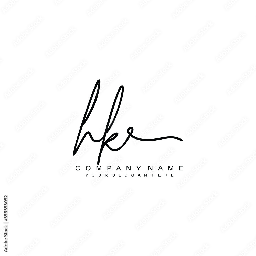 HK initials signature logo. Handwriting logo vector templates. Hand drawn Calligraphy lettering Vector illustration. HK initials signature logo. Handwriting logo vector templates. Hand drawn Calligraphy lettering Vector illustration.